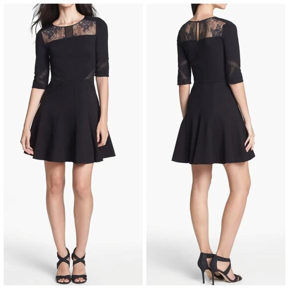 Erin Fetherston Adalyn Lace And Mesh Fit & Flare Iridescent Dress - Picture 1 of 8